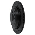 R1 06-12 Mercedes-Benz GL350 Rear Right Drilled & Slotted Black Brake Rotor