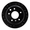 R1 86-89 Jaguar Vanden Plas Rear Left Drilled & Slotted Black Brake Rotor
