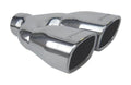 Exhaust Tail Pipe Tip Set 2.5 in To Dual 32.5 in Slip Fit 3 1 4 in W x 2 3 4 in High Rectangles-Total W 6 1 2 in L 9 in Hardware Not Incl 304 Stainless Steel Pair Pypes Exhaust