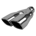 Exhaust Tail Pipe Tip Set 2.5 in To Dual 32.5 in Slip Fit 3 1 4 in W x 2 3 4 in High Rectangles-Total W 6 1 2 in L 9 in Hardware Not Incl 304 Stainless Steel Pair Pypes Exhaust