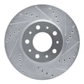 R1 91-95 Volvo 740 Front Right Drilled & Slotted Silver Brake Rotor