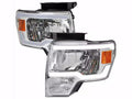 LED BAR HEADLIGHT WITH CHROME HOUSING CLEAR LENS AND AMBER REFLECTOR