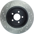 R1 03-06 Mercedes-Benz CL500 Rear Left Drilled & Slotted Black Brake Rotor
