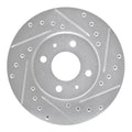 R1 91-94 Nissan NX Front Right Drilled & Slotted Silver Brake Rotor
