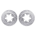 R1 85-97 Nissan Pickup Front Drilled & Slotted Silver Brake Rotor Set