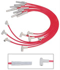 Super Conductor Spark Plug Wire Set Ford 289-302, W/Hei Cap For Use With Ford Small Block, 289-302 With Hei Cap, Red Jacket MSD Ignition