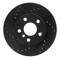 R1 14-21 BMW i3 Front Left Drilled & Slotted Black Brake Rotor