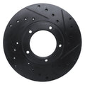 R1 85-92 Toyota Pickup Front Right Drilled & Slotted Black Brake Rotor