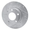 R1 76-76 BMW 530I Front Left Drilled & Slotted Silver Brake Rotor