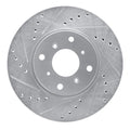 R1 Concepts Brake Rotor Drilled and Slotted Silver Fits Honda Prelude
