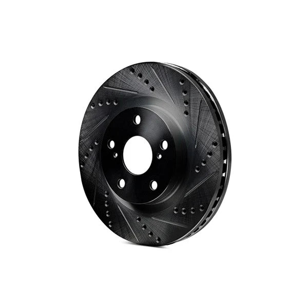 R1 23-25 Alfa Romeo Tonale Front Right Drilled & Slotted Black Brake Rotor