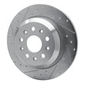 R1 18-25 Jeep Wrangler Rear Left Drilled & Slotted Silver Brake Rotor