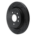 R1 03-11 Cadillac BLS (Mexico) Rear Left Drilled & Slotted Black Brake Rotor