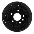 R1 97-08 Chevrolet ASTRA (Mexico) Rear Left Drilled & Slotted Black Brake Rotor