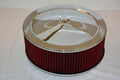 Moroso Racing Air Cleaner - 14in x 3in Filter - Aluminum - Red Powder Coat