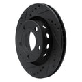 R1 99-05 Audi A6 Quattro Rear Left Drilled & Slotted Black Brake Rotor