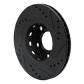 R1 99-05 Audi A6 Quattro Rear Left Drilled & Slotted Black Brake Rotor