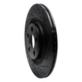 R1 14-21 Jaguar F-Type Rear Right Drilled & Slotted Black Brake Rotor