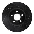 R1 07-12 Dodge Nitro Front Left Drilled & Slotted Black Brake Rotor