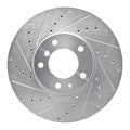 R1 91-01 BMW 850CI Front Left Drilled & Slotted Silver Brake Rotor