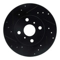 R1 87-92 Geo Prizm Front Left Drilled & Slotted Black Brake Rotor