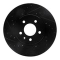 R1 13-25 Cadillac CT4 Front Left Drilled & Slotted Black Brake Rotor