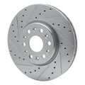 R1 Concepts Brake Rotor Drilled and Slotted Silver Fits Buick Enclave