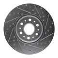 R1 Concepts Brake Rotor Drilled and Slotted Silver Fits Buick Enclave