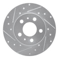 R1 67-72 Volvo 164 Front Left Drilled & Slotted Silver Brake Rotor