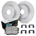 R1 04-13 Mazda 3 Rear Carbon Coated Brake Rotor Set w/Euro Ceramic Pads and Hardware