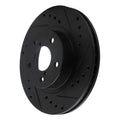 R1 90-01 Subaru Impreza Front Right Drilled & Slotted Black Brake Rotor