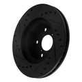 R1 90-01 Subaru Impreza Front Right Drilled & Slotted Black Brake Rotor