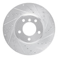 R1 04-10 BMW 530I Front Right Drilled & Slotted Silver Brake Rotor