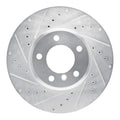 R1 04-10 BMW 530XI Front Left Drilled & Slotted Silver Brake Rotor