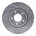 R1 Concepts Brake Rotor Drilled and Slotted Silver Fits Hyundai Ioniq