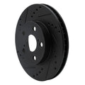 R1 94-00 Toyota Celica Front Left Drilled & Slotted Black Brake Rotor