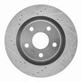 R1 12-18 Jeep Wrangler Front Left Drilled & Slotted Silver Brake Rotor