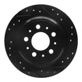 R1 98-00 Volvo S70 Rear Right Drilled & Slotted Black Brake Rotor