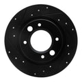 R1 71-89 Peugeot 604 Rear Left Drilled & Slotted Black Brake Rotor