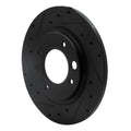 R1 71-89 Peugeot 604 Rear Left Drilled & Slotted Black Brake Rotor