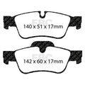 EBC 07-09 Mercedes-Benz R-Class R320 3.0 TD Greenstuff Rear Brake Pads