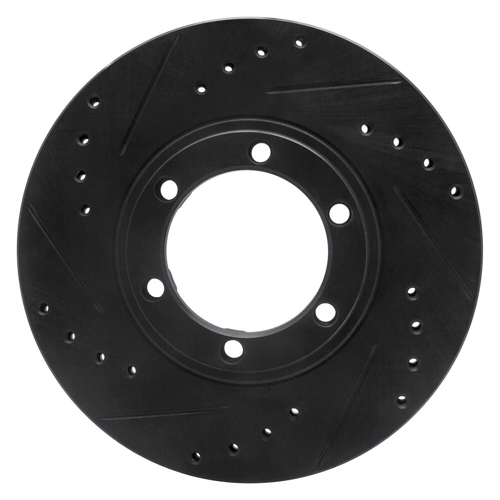 R1 86-06 Chevrolet Luv Pickup (Mexico) Front Left Drilled & Slotted Black Brake Rotor
