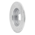 R1 97-01 Cadillac CATERA Rear Left Drilled & Slotted Silver Brake Rotor