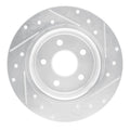 R1 97-01 Cadillac CATERA Rear Left Drilled & Slotted Silver Brake Rotor