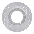 R1 65-76 Porsche 911 Front Right Drilled & Slotted Silver Brake Rotor