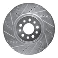 R1 14-25 Alfa Romeo Tonale Front Left Drilled & Slotted Silver Brake Rotor