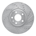 R1 11-17 Audi A5 Front Right Drilled & Slotted Silver Brake Rotor