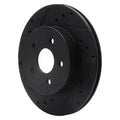 R1 88-88 Pontiac Fiero Front/Rear Left Drilled & Slotted Black Brake Rotor