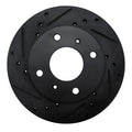 R1 85-89 Nissan STANZA Front Left Drilled & Slotted Black Brake Rotor