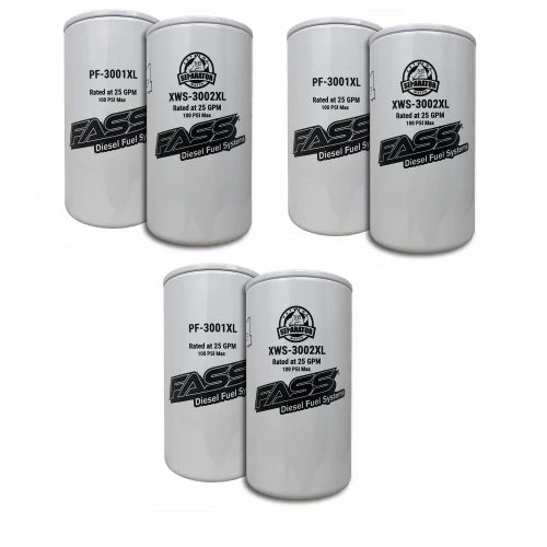 FASS Replacement Filter Pack 3 of XWS-3002 and 3 of PF-3001 FLEET FILTER PACK